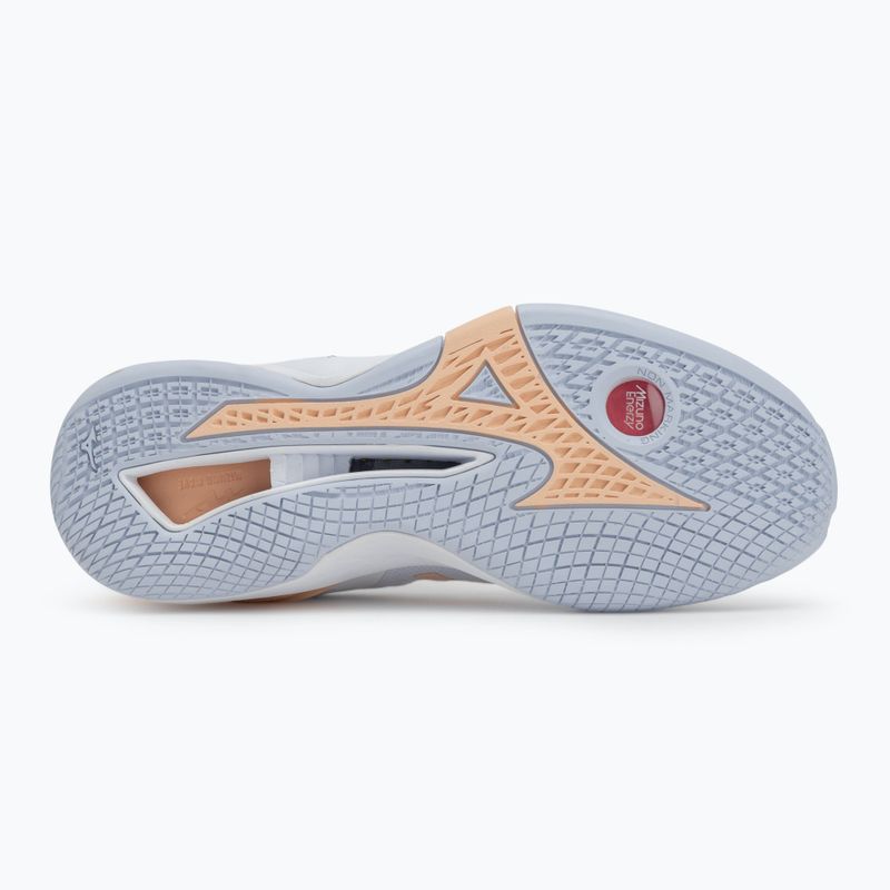 Scarpe da pallamano da donna Mizuno Wave Stealth Neo bianco/navy peonia/pesca parfait 4