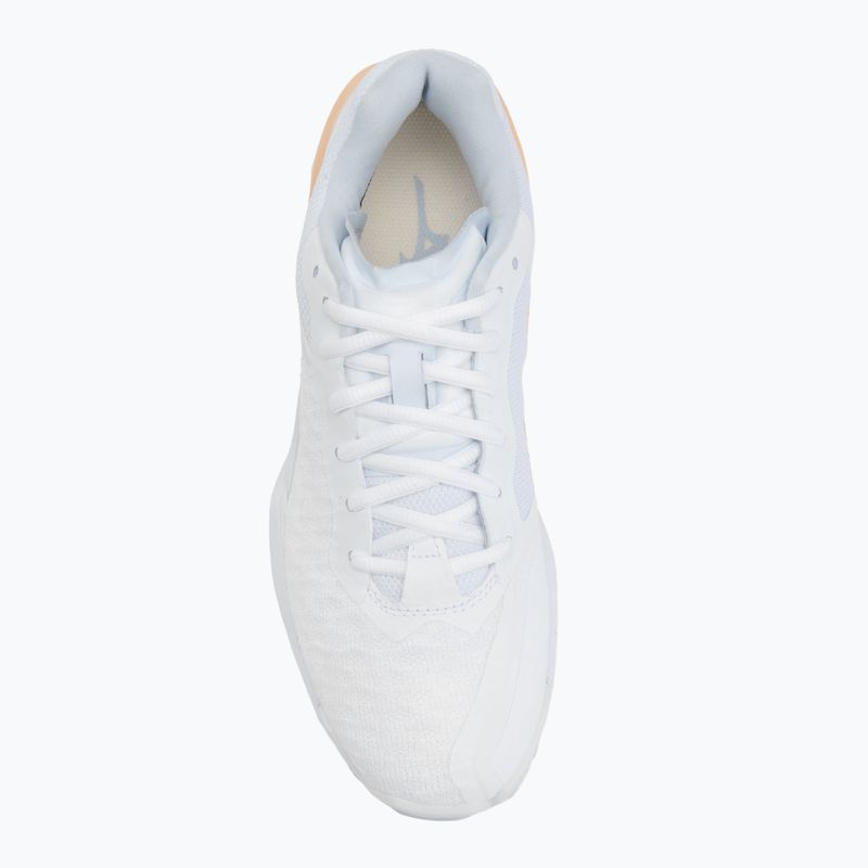 Scarpe da pallamano da donna Mizuno Wave Stealth Neo bianco/navy peonia/pesca parfait 5
