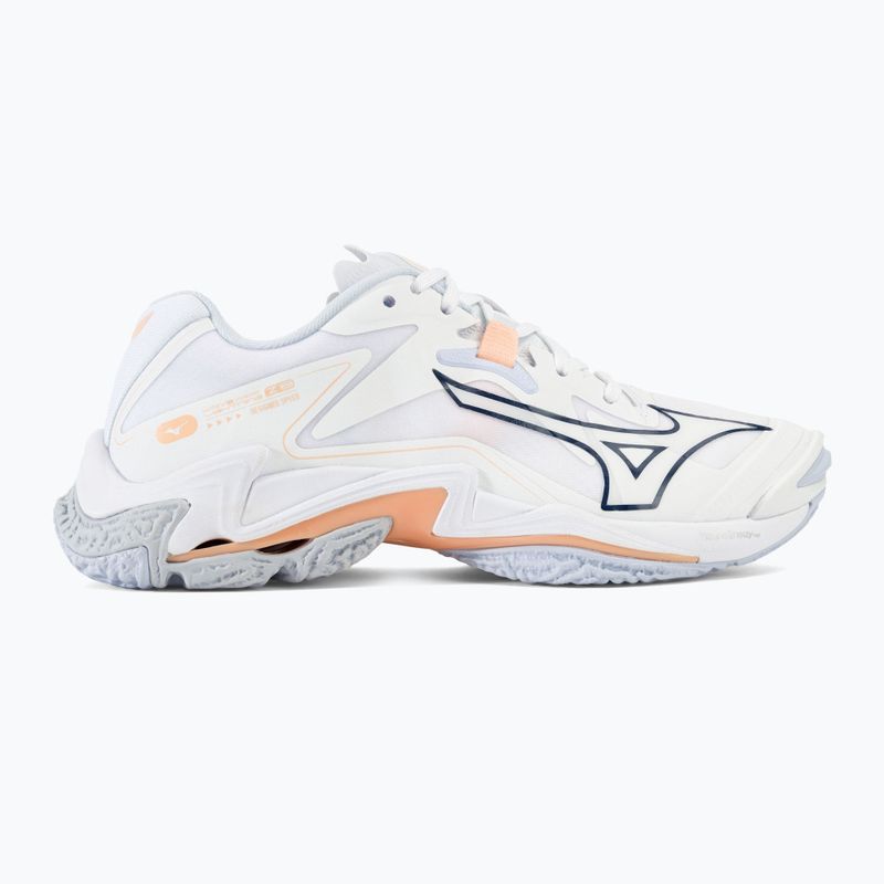 Scarpe da pallavolo donna Mizuno Wave Lightning Z8 bianco/navy peonia/pesca parfait 2