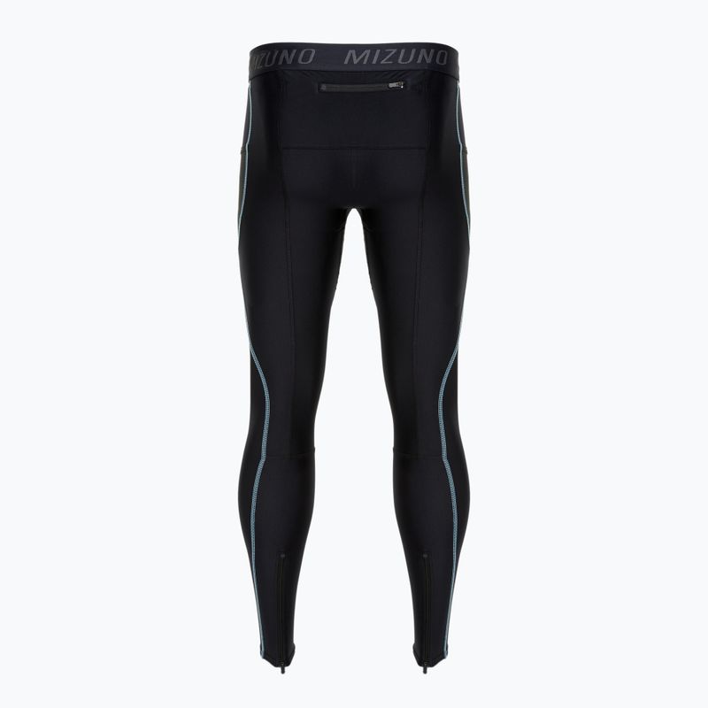 Leggings da corsa da uomo Mizuno BG3000 Long nero/acquifero 2