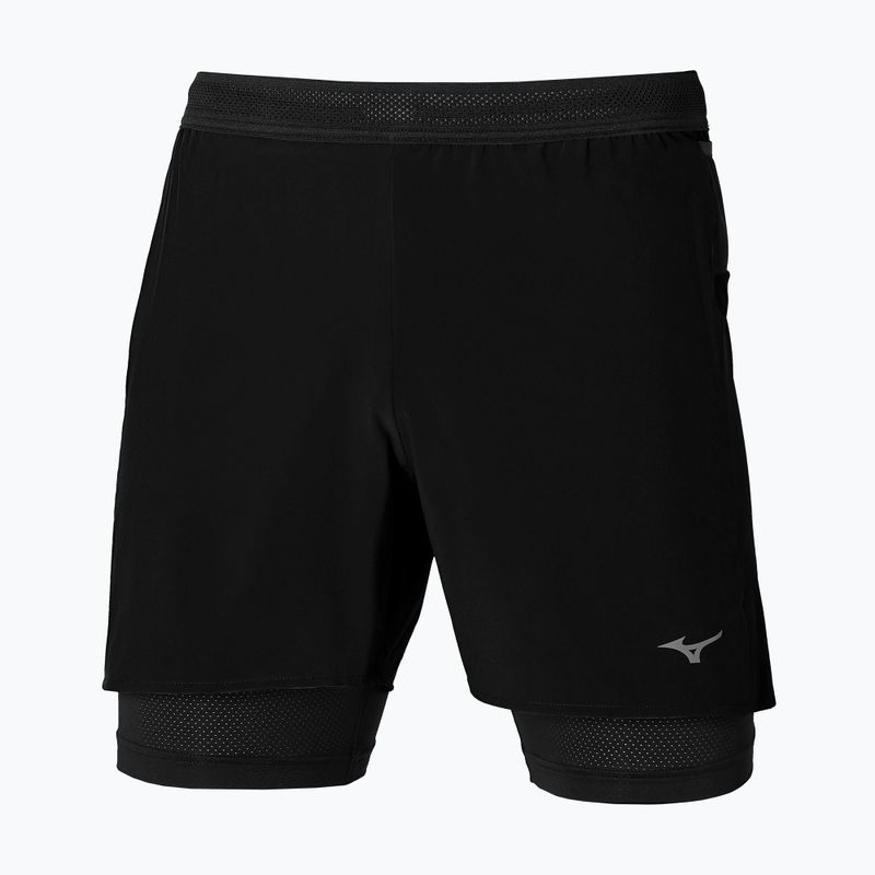 Pantaloncini da corsa Mizuno ER 5.5" 2IN1 da uomo, nero