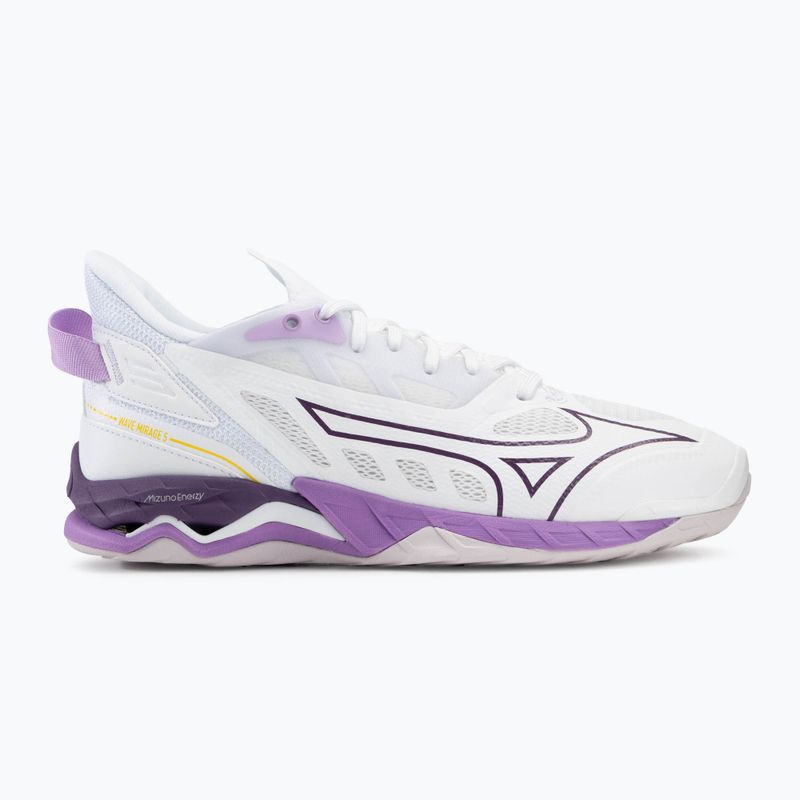 Scarpe da pallamano da donna Mizuno Wave Mirage 5 bianco/patria viola/quince 2