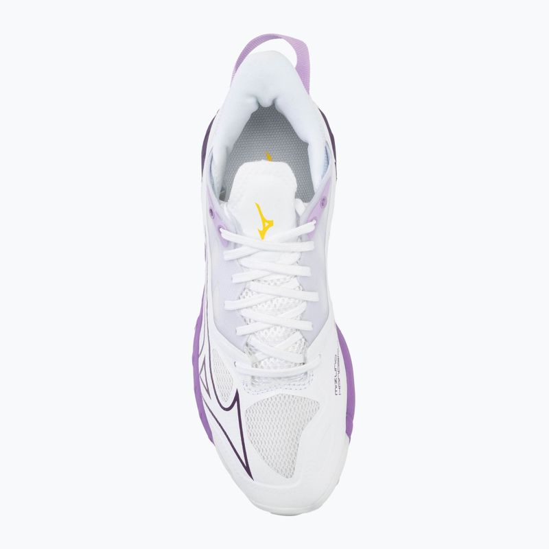 Scarpe da pallamano da donna Mizuno Wave Mirage 5 bianco/patria viola/quince 5