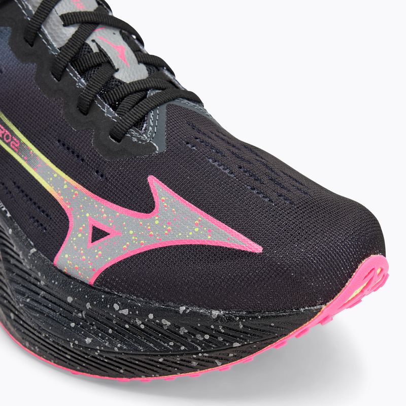 Scarpe da corsa da uomo Mizuno Wave Rebellion Pro 2 nero/argento/rosa tetra 7