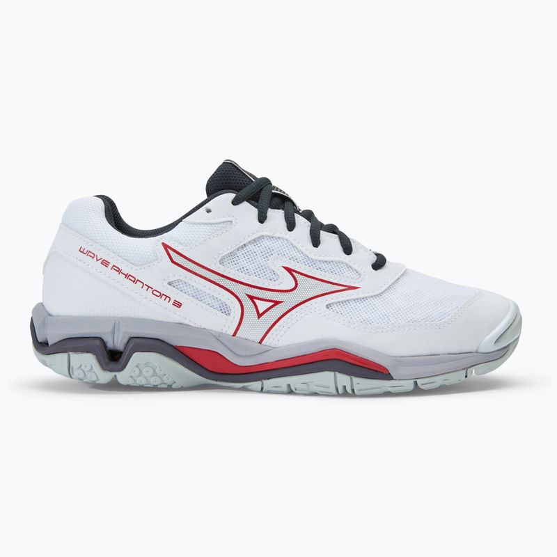 Scarpe da pallamano da uomo Mizuno Wave Phantom 3 bianco/salsa/nero 2