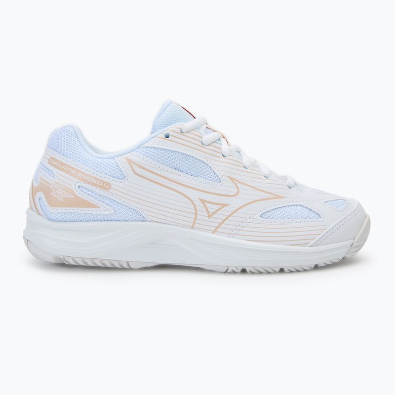 Mizuno Cyclone Speed 4 scarpe da pallavolo bianco/aleuziano/rosa nuvola 2