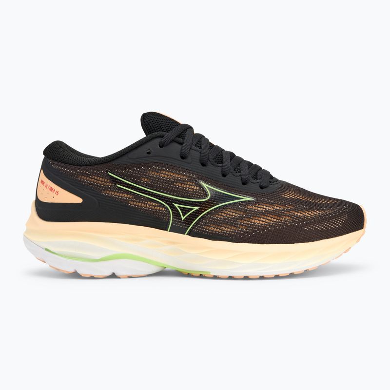 Scarpe da corsa da donna Mizuno Wave Ultima 15 nero/mizuno neo lime/apricot ice 2