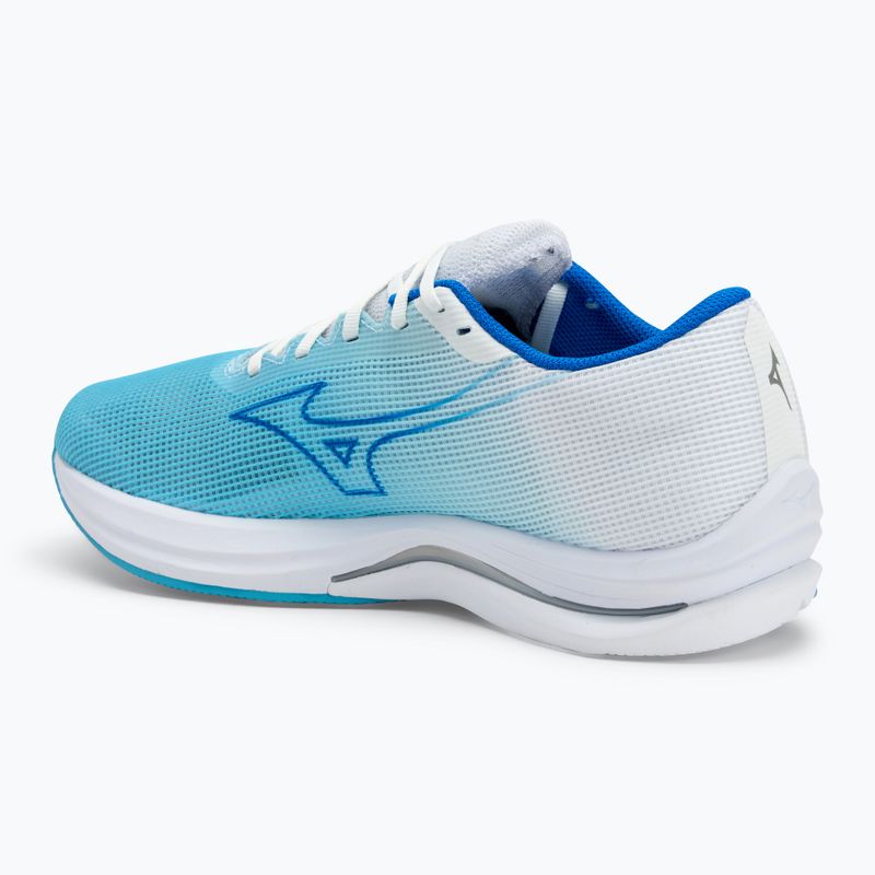 Scarpe da corsa da uomo Mizuno Wave Rebellion Sonic 2 blu fiume/bluugen/bianco 3