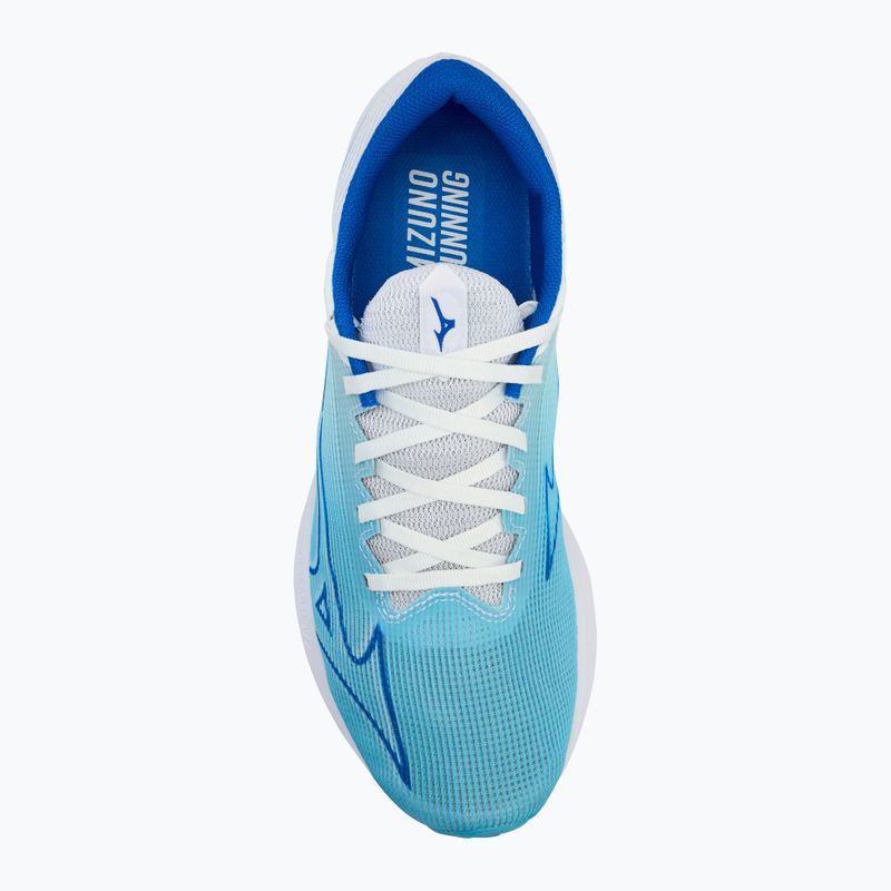 Scarpe da corsa da uomo Mizuno Wave Rebellion Sonic 2 blu fiume/bluugen/bianco 5