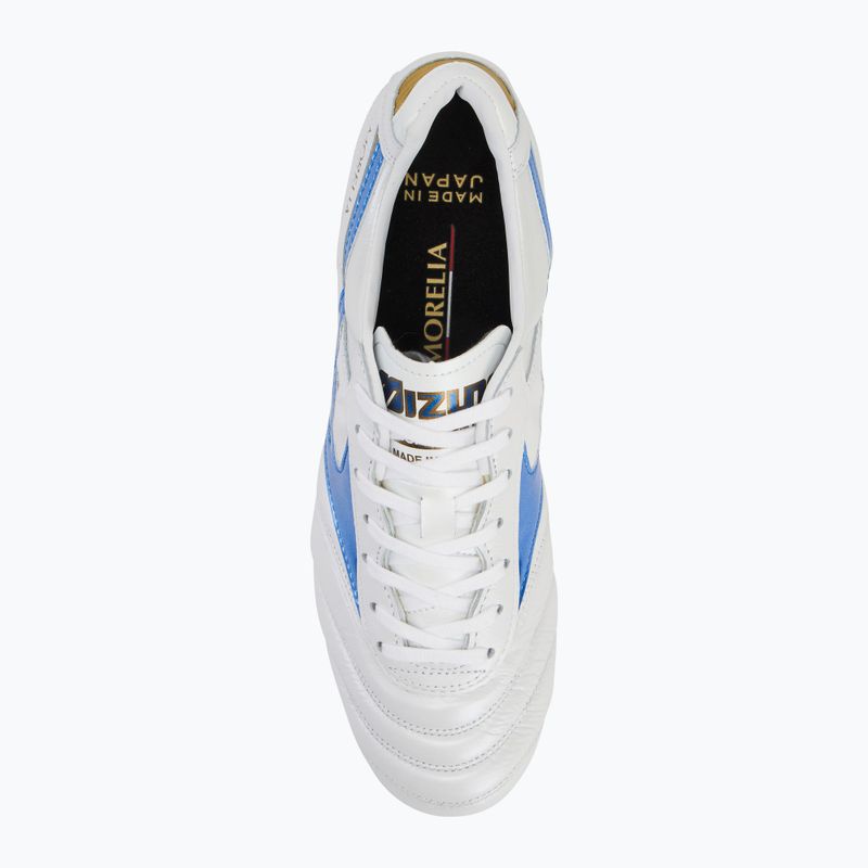 Mizuno Morelia II Japan Md bianco/blu laser/oro scarpe da calcio uomo 5