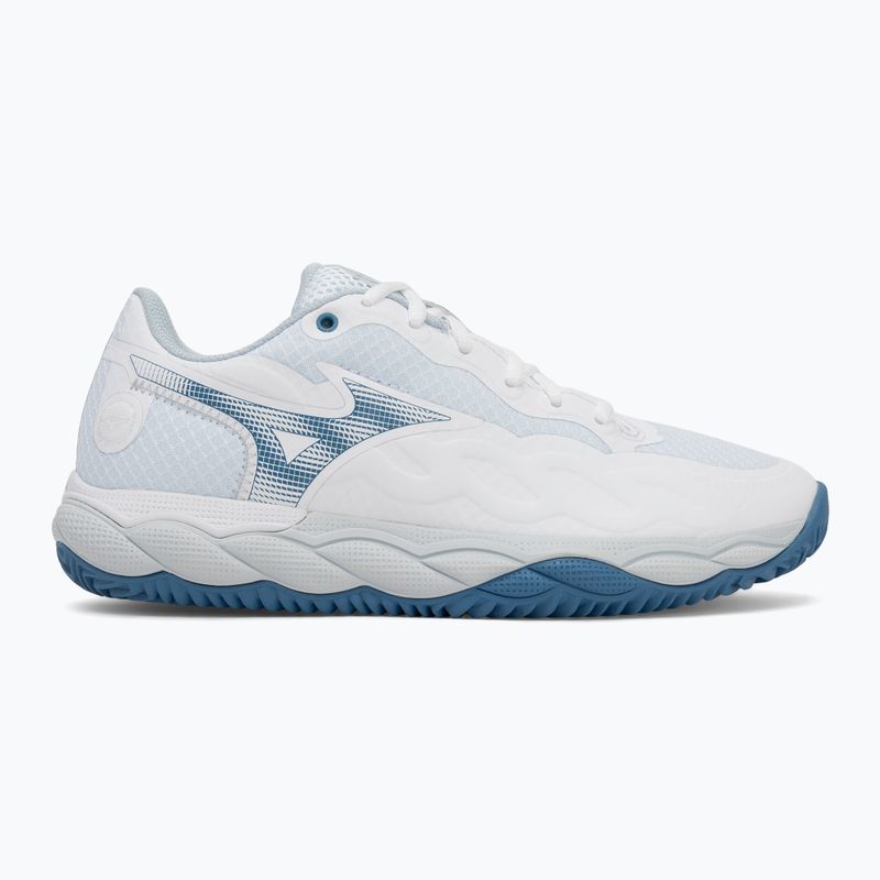Scarpe da tennis da donna Mizuno Wave Enforce Court CC bianco/blu parigino/ plein air 2