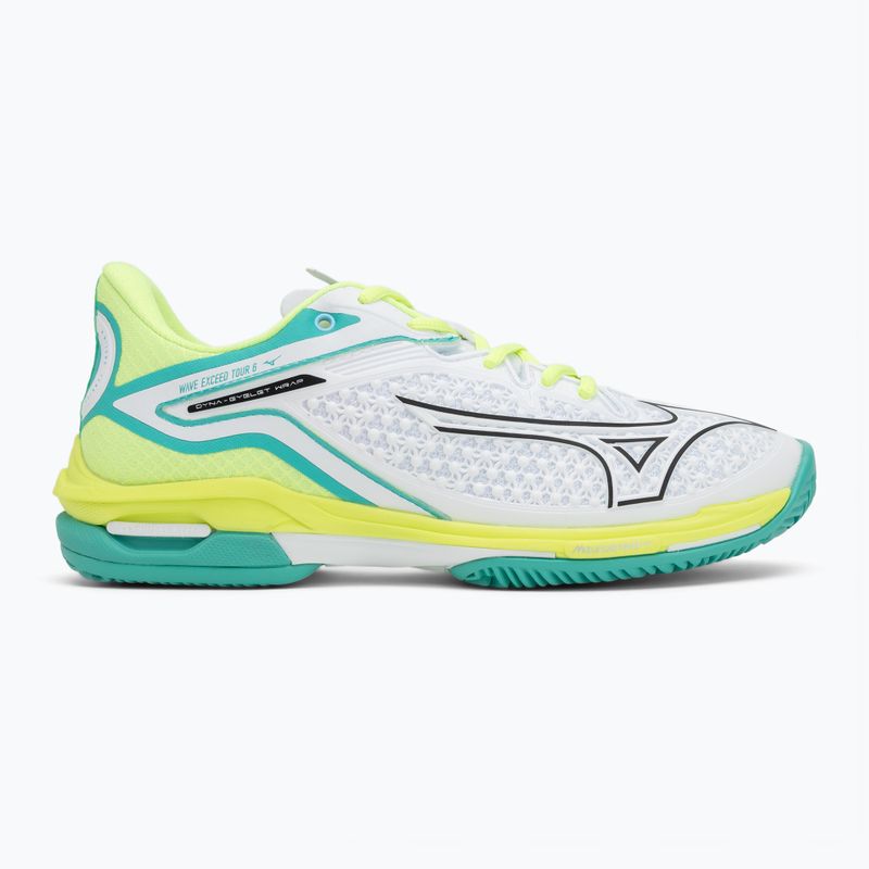 Scarpe da tennis donna Mizuno Wave Exceed Tour 6 CC W bianco/nero/mizuno neo lime 2