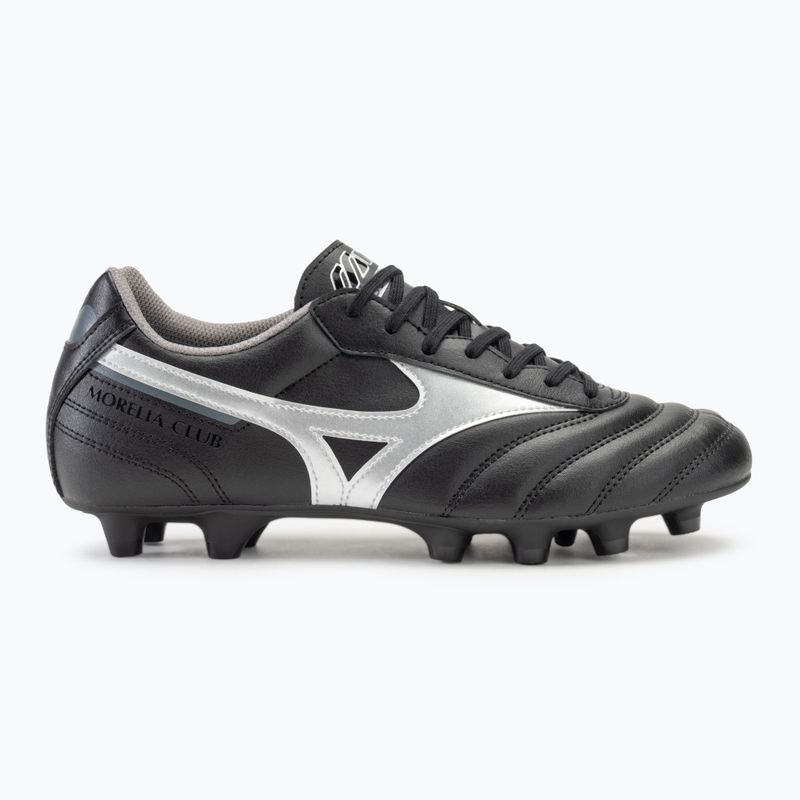 Scarpe da calcio Mizuno Morelia II Club FG uomo nero/galassia argento/ombra scura 2