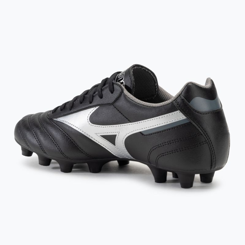 Scarpe da calcio Mizuno Morelia II Club FG uomo nero/galassia argento/ombra scura 3