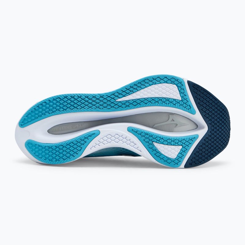 Scarpe da corsa da donna Mizuno Wave Rebellion Flash 2 blu fiume/blu wing teal/bianco 4