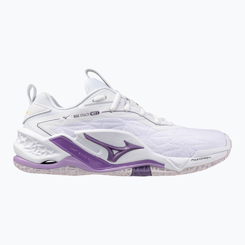 Scarpa da pallamano Mizuno Wav Stealth Neo 2 bianco / marina peonia / pesca parfait