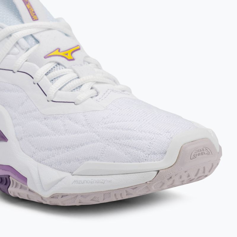 Scarpa da pallamano Mizuno Wav Stealth Neo 2 bianco / marina peonia / pesca parfait 7