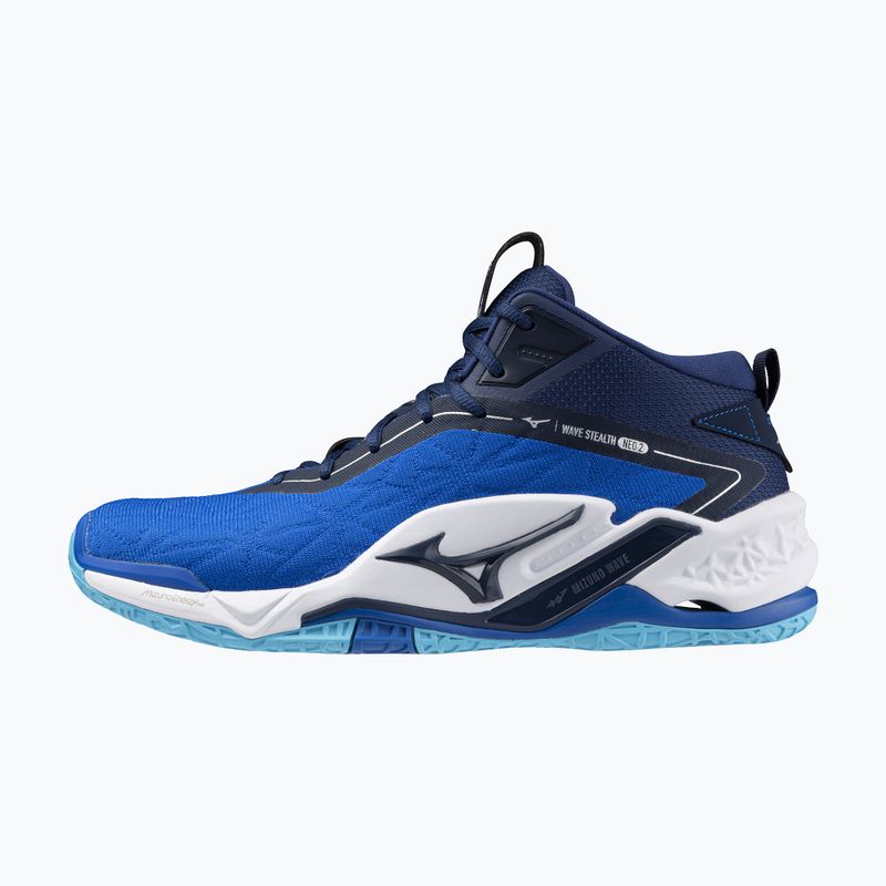 Scarpe da pallamano da uomo Mizuno Wave Stealth Neo 2 Mid blu mugen/bianco/blu estense 8