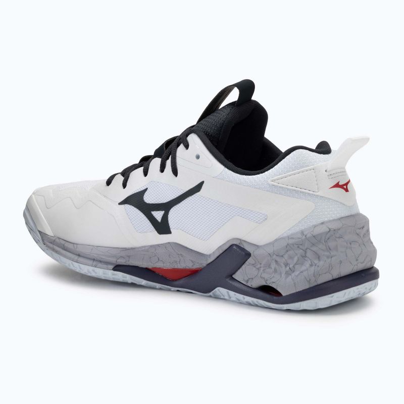 Scarpe da pallamano da uomo Mizuno Wave Stealth Neo 2 bianco/salsa/nero 3