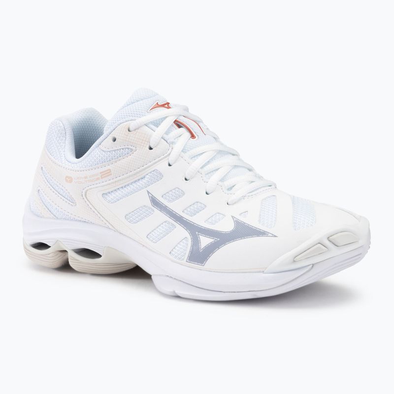 Scarpe da pallavolo da donna Mizuno Wave Voltage 2 bianco/aleuziano/rosa scuro