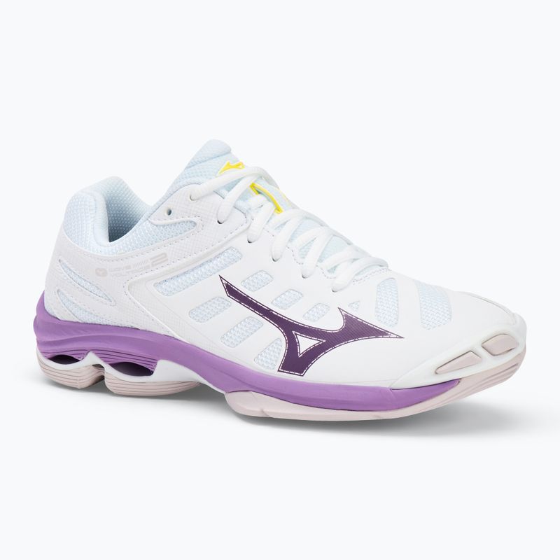Scarpe da pallavolo da donna Mizuno Wave Voltage 2 bianco/viola patrizia/vintage