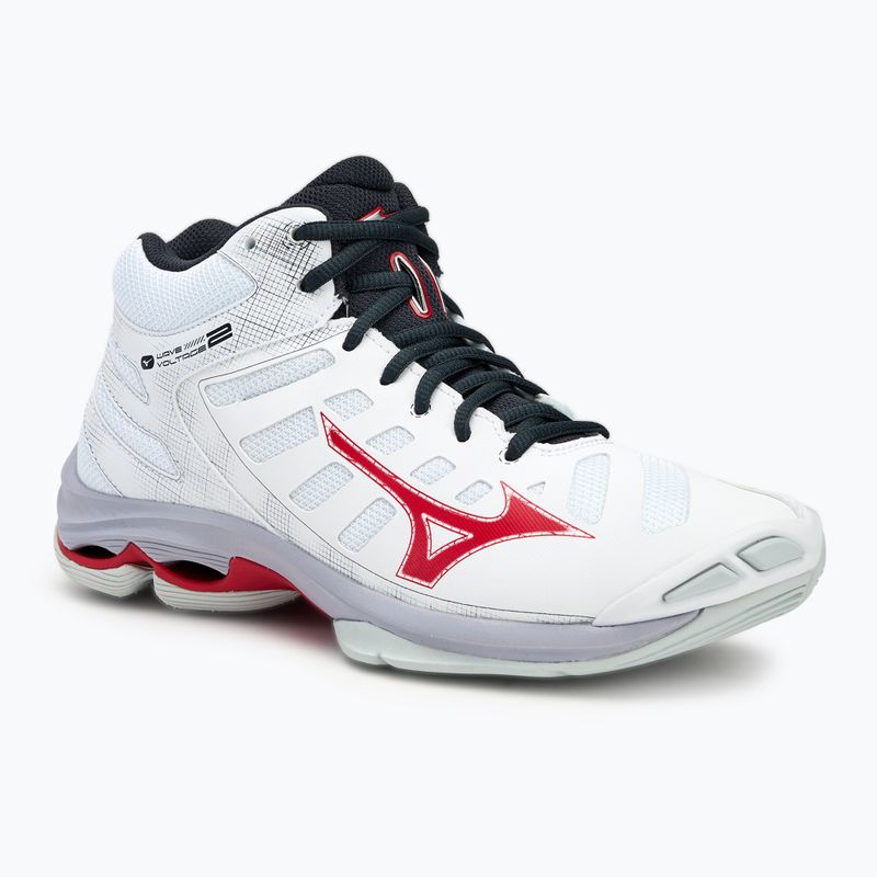 Scarpe da pallavolo da uomo Mizuno Wave Voltage 2 Mid bianco/salsa/nero