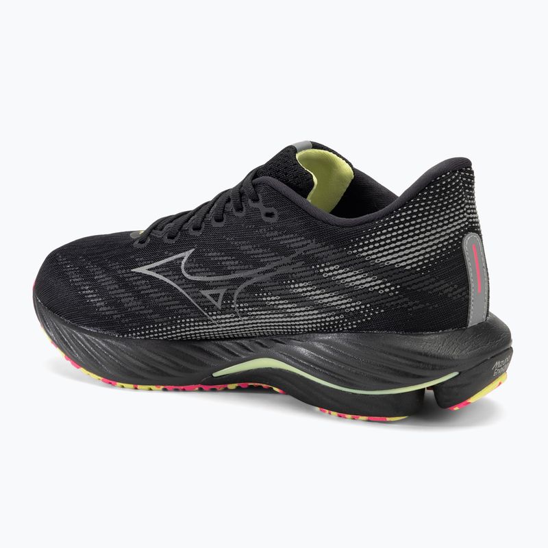 Scarpe da corsa da uomo Mizuno Wave Rider 28 nero/argento/lime solare 3