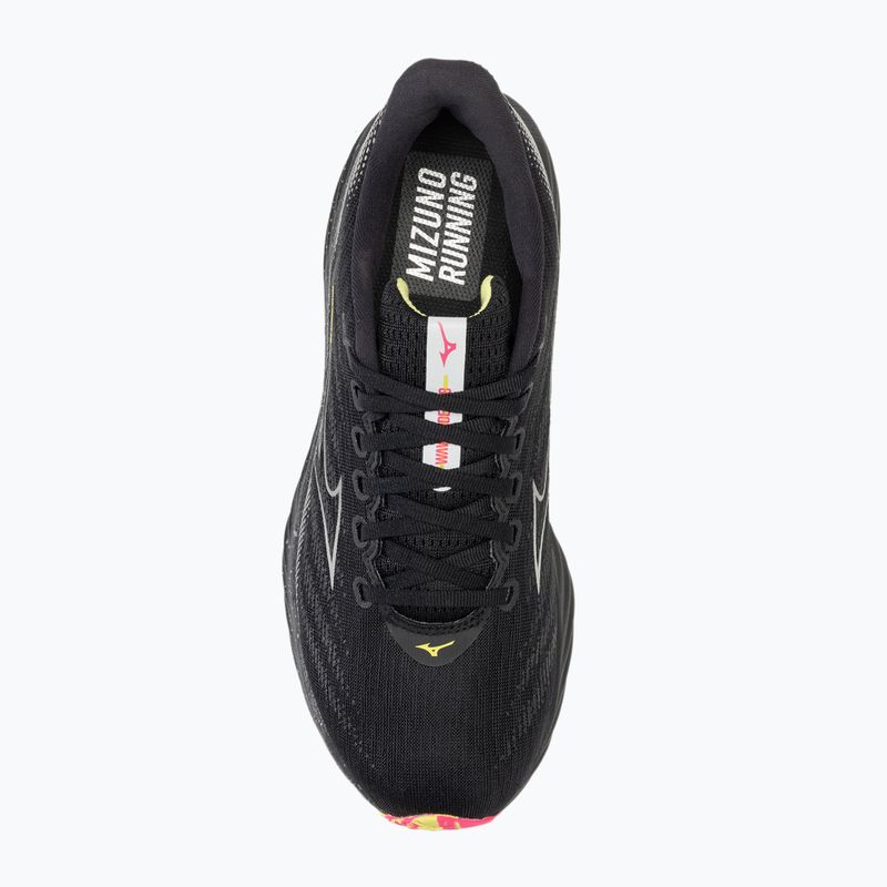 Scarpe da corsa da uomo Mizuno Wave Rider 28 nero/argento/lime solare 5