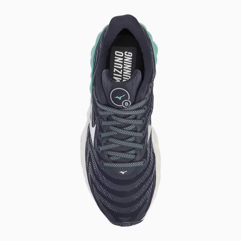 Scarpe da corsa da donna Mizuno Wave Sky 8 india ink/neo silver/polvere verde giada 5