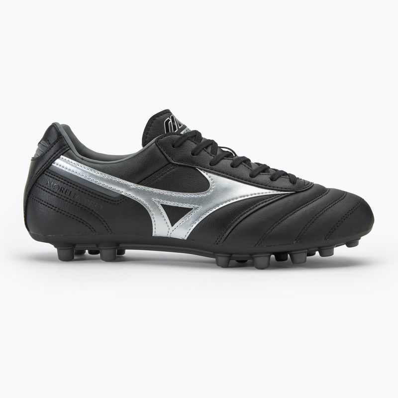 Scarpe da calcio Mizuno Morelia II Pro AG uomo nero/galassia argento/ombra scura 2