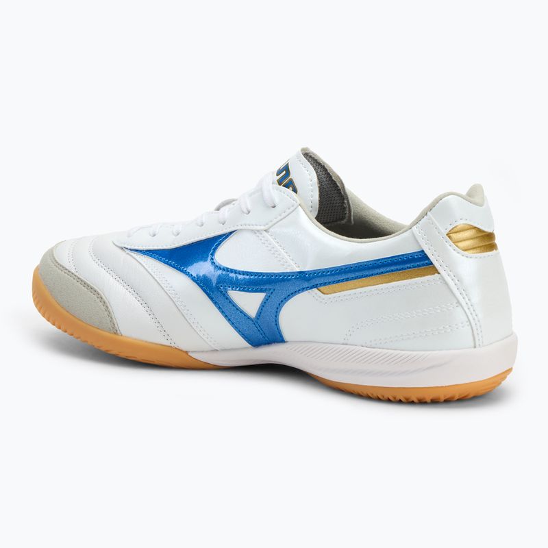 Mizuno Morelia Sala Elite IN scarpe da calcio da uomo bianco/blu laser/oro 3