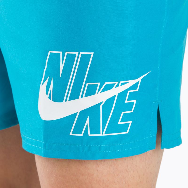 Pantaloncini da bagno Nike Logo Solid 5" Volley uomo blu laser 4