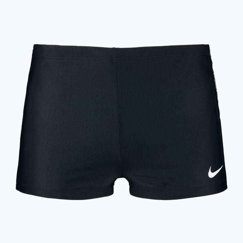 Uomo Nike Logo Tape Square Leg boxer da bagno nero