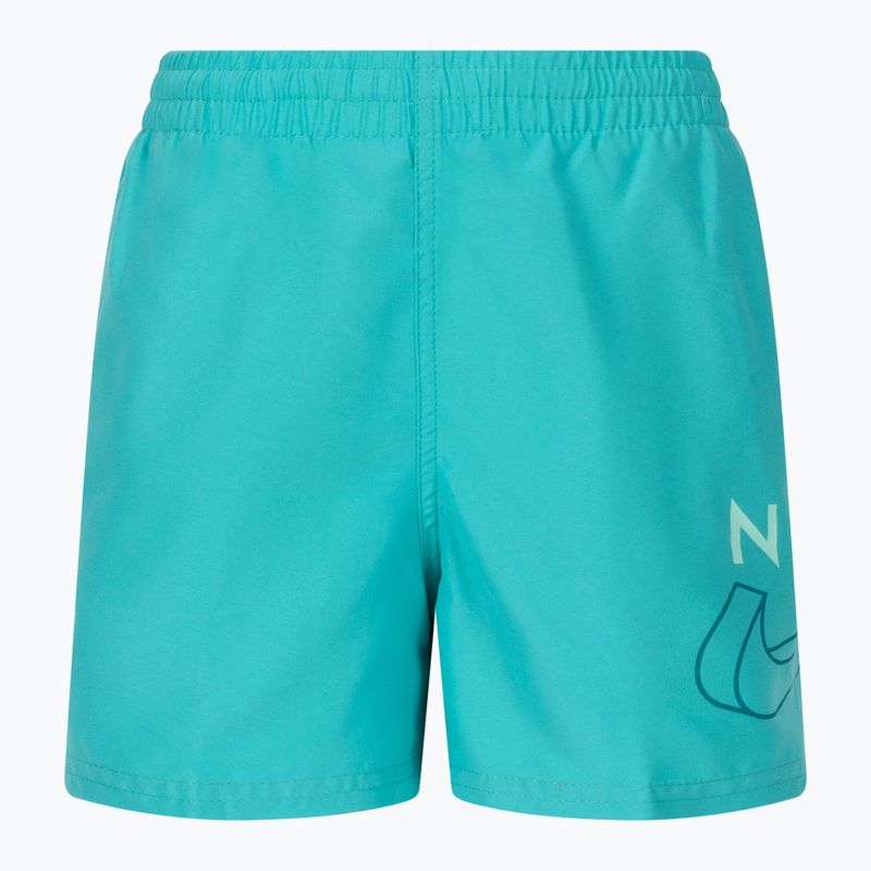 Pantaloncini da bagno da bambino Nike Split Logo 4" Volley lavati verde acqua