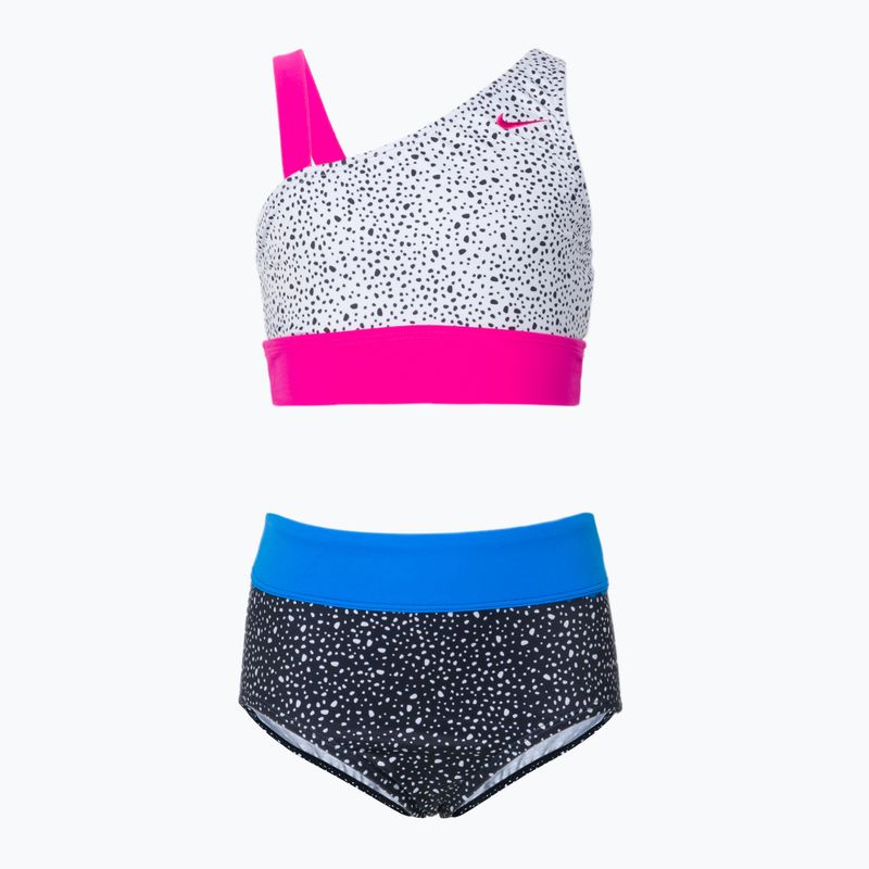 Costume da bagno a due pezzi per bambini Nike Water Dots Asymmetrical nero
