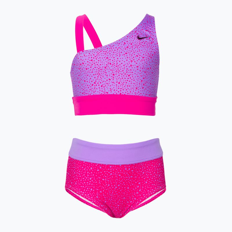 Nike Water Dots Asymmetrical rosa costume da bagno a due pezzi per bambini prime