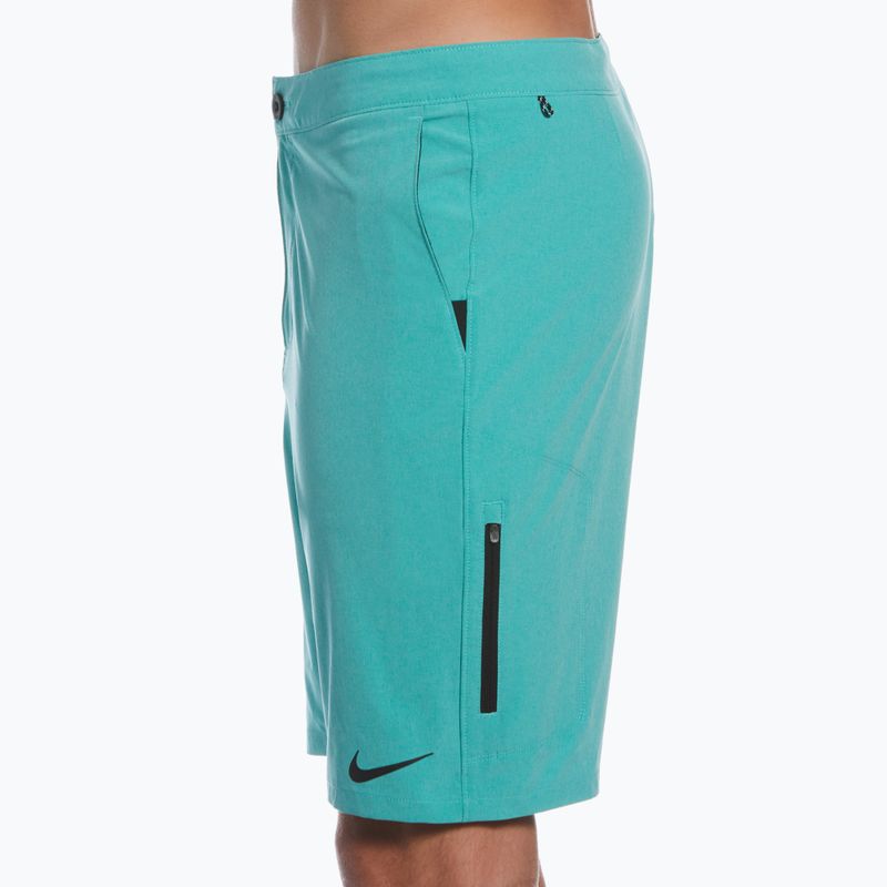 Pantaloncini da bagno Nike Flow 9" Hybrid lavati verde acqua da uomo 7