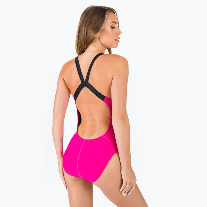 Costume intero donna Nike Logo Tape Fastback rosa prime 5