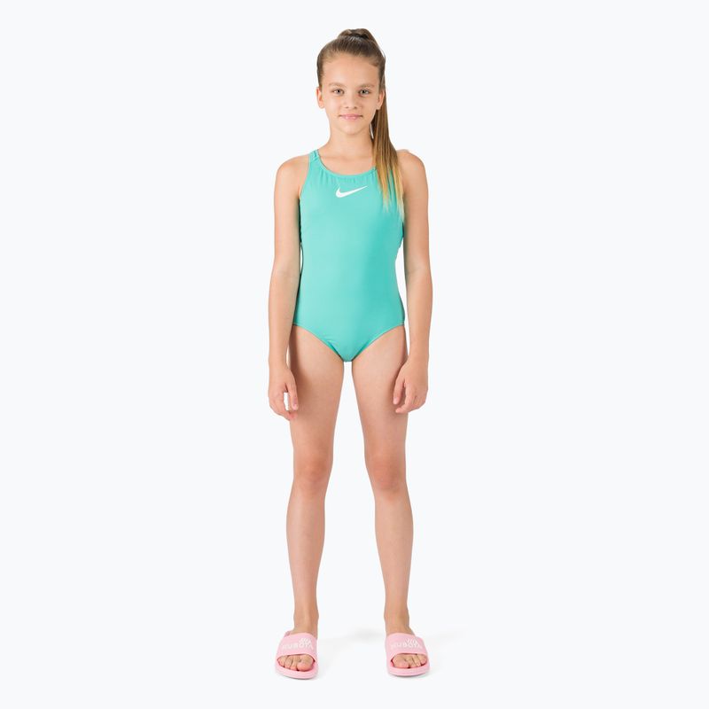 Costume intero Nike Essential Racerback lavaggio verde acqua per bambino 2