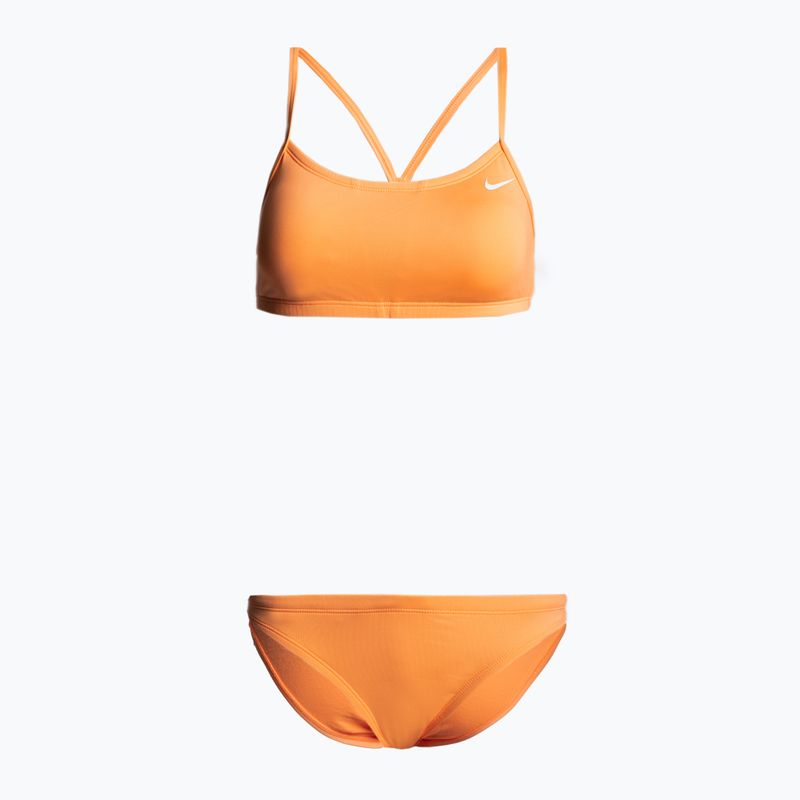 Costume da bagno due pezzi donna Nike Essential Sports Bikini crema pesca