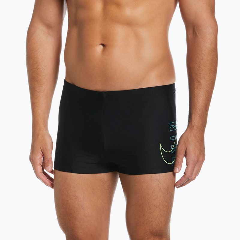 Uomo Nike Reflect Logo Square Leg boxer da bagno nero 5