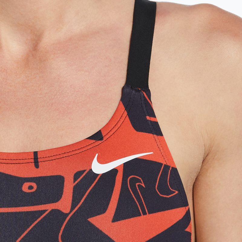 Costume da bagno intero da donna Nike Multiple Print Fastback bright crimson 8