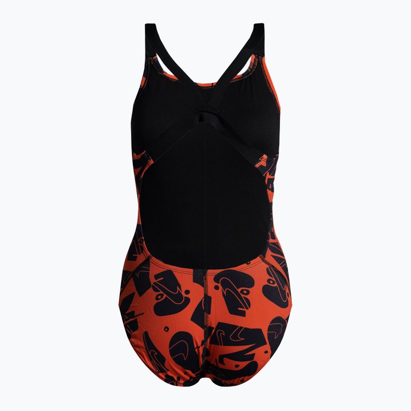 Costume da bagno intero da donna Nike Multiple Print Fastback bright crimson 2