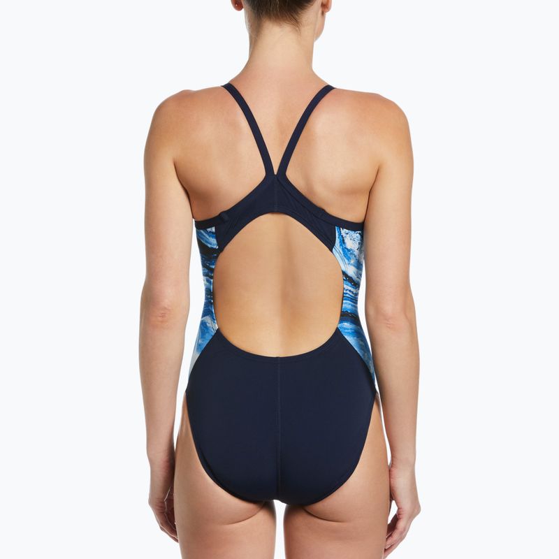 Costume da bagno donna Nike Multiple Print Racerback Splice One midnight navy 9