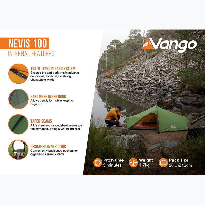 Vango Nevis 100 pamir verde tenda da campeggio per 1 persona 19