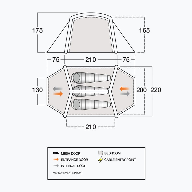 Tenda da campeggio per 3 persone Vango Classic Air 300 blu profondo 10