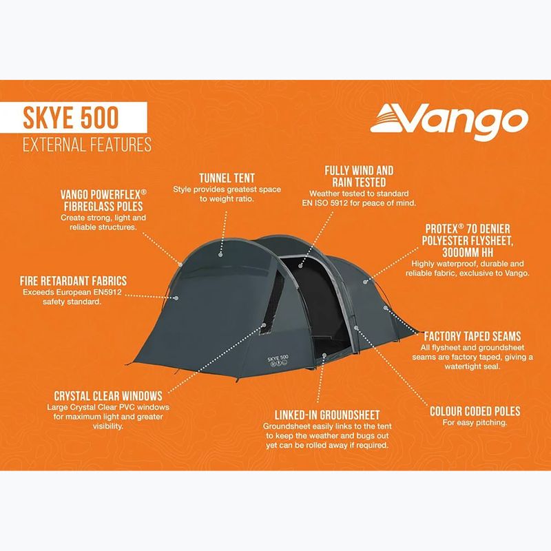 Tenda da campeggio Vango Skye 500 blu profondo per 5 persone 8