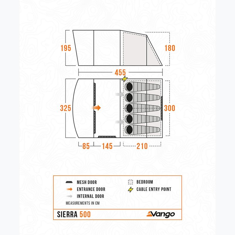 Tenda da campeggio per 5 persone Vango Sierra 500 blu profondo 18