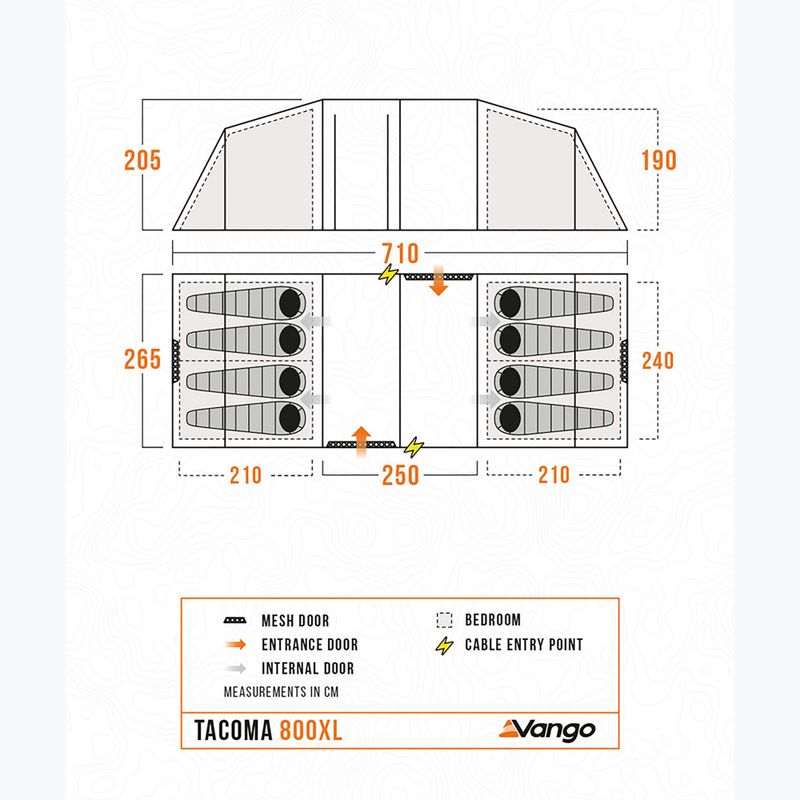 Tenda da campeggio per 8 persone Vango Tacoma 800XL blu profondo 2