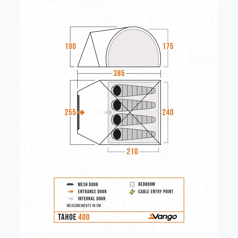 Tenda da campeggio per 4 persone Vango Tahoe 400 blu scuro 2